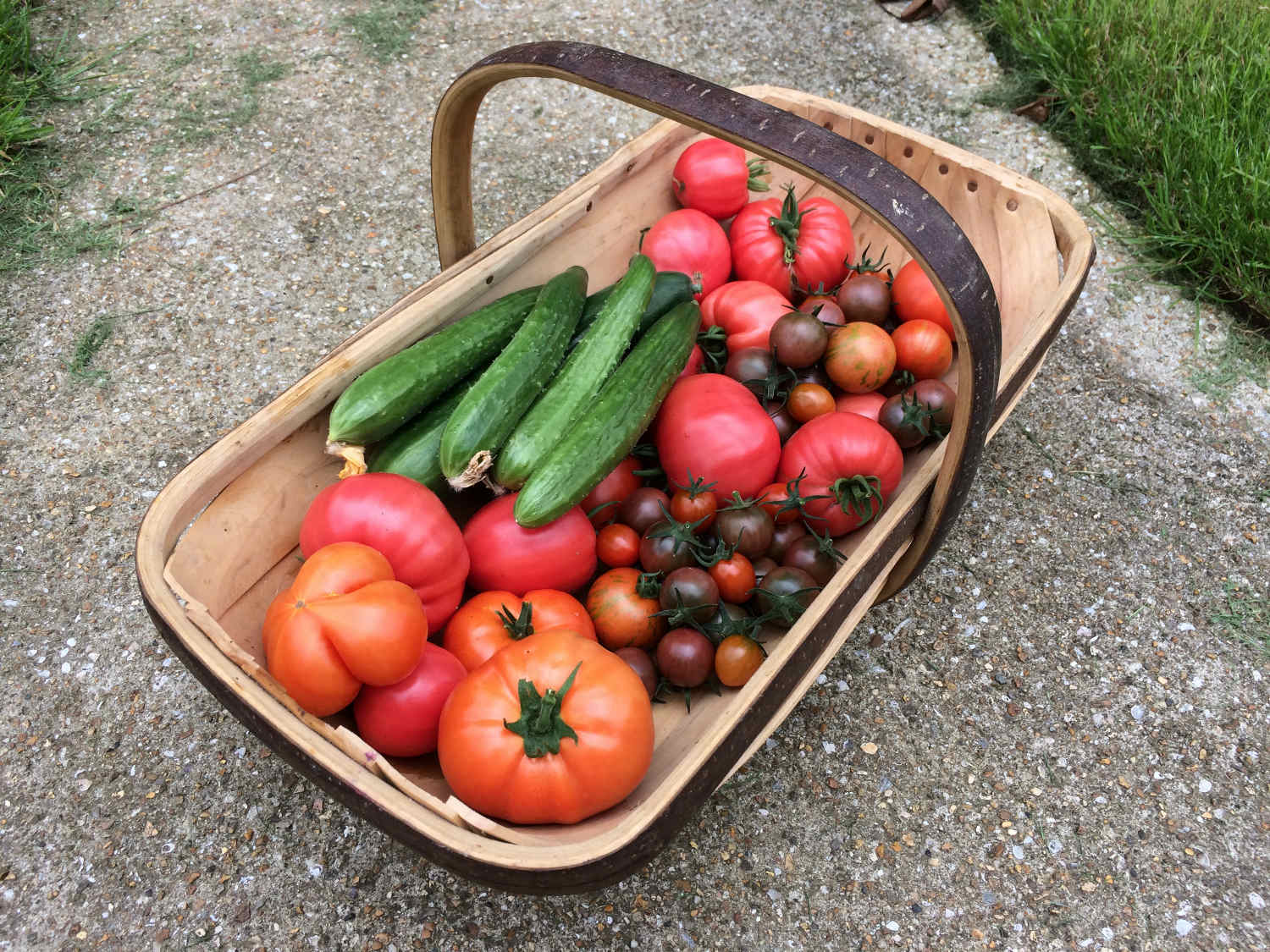 Image showing a tray of fresh garden fruit and vegetables.